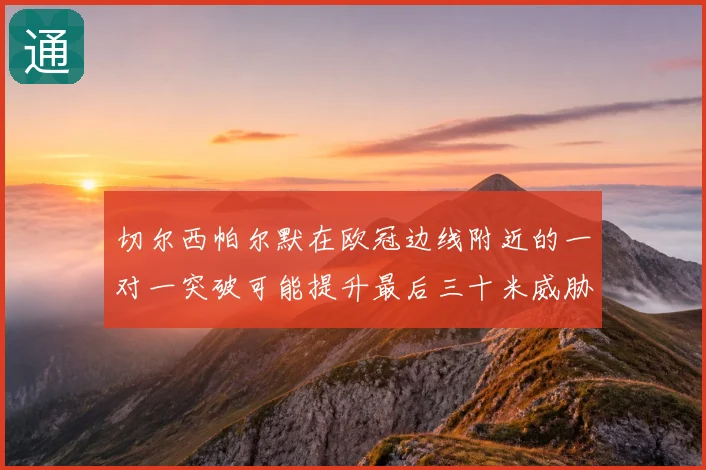 切尔西帕尔默在欧冠边线附近的一对一突破可能提升最后三十米威胁